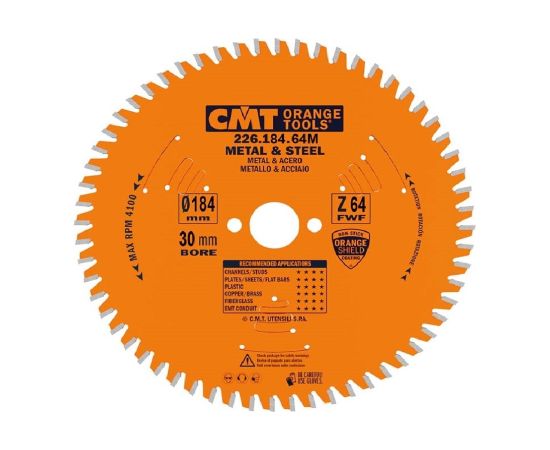 Griešanas disks metālam CMT 226; 184x2,0x20; Z64; 0°