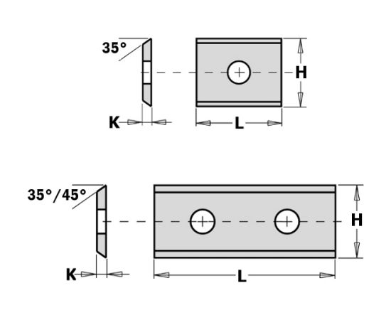 Ēveles asmeņi CMT S790.360.03; 36x12x1,5 mm