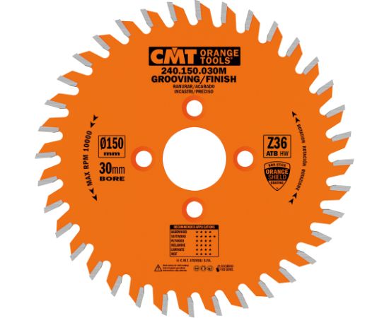 Rievu griešanas diski CNC iekārtām CMT 240.150.030M; 150X32,2X30; Z36