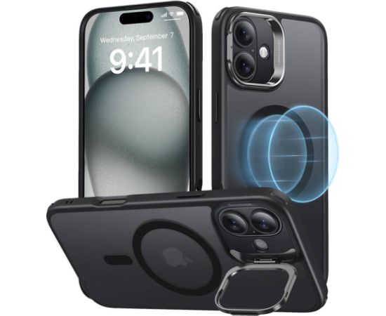 Classic Hybrid (HaloLock) ESR case with stand for iPhone 16 (black)