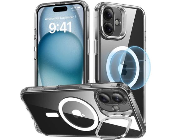 Classic Hybrid (HaloLock) ESR case with stand for iPhone 16 (clear)