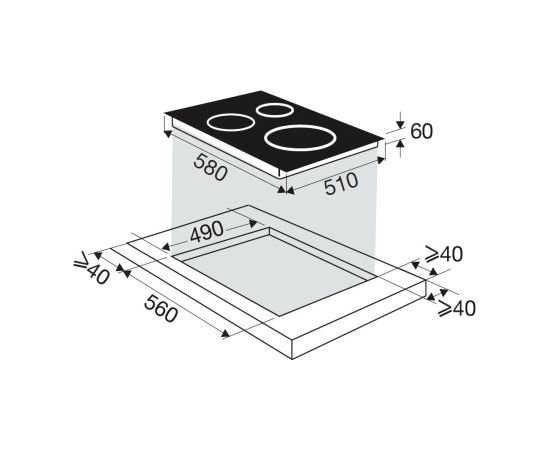 Built-in induction hob Brandt BPI364DPW