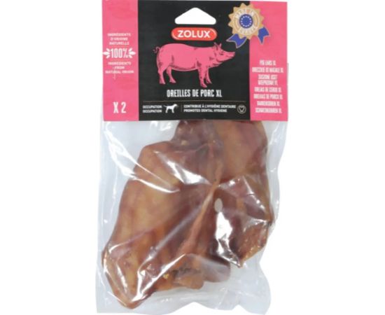 ZOLUX Dried pork ear - dog treat - 2 x 160g