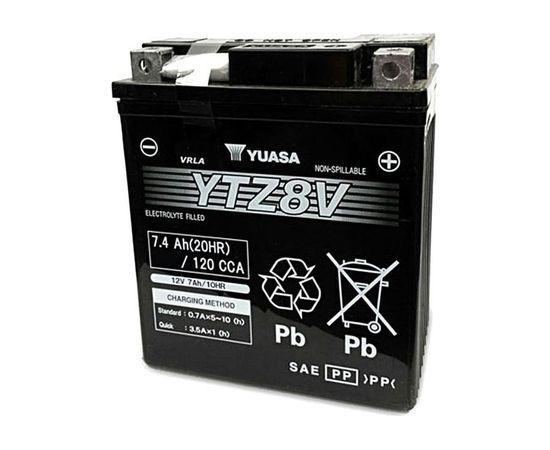 7.4Ah 120A Yuasa AGM(WC) Moto akumulators 113x70x130mm 12V