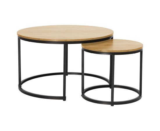 Coffee table HEDVIG 2pcs set, ash/black