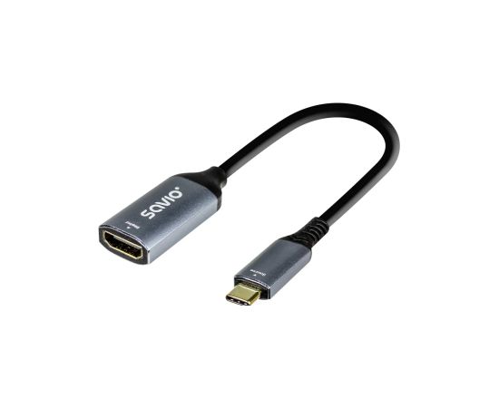 Adapteris Savio USB Type-C Male - HDMI Female 4K