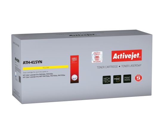 Activejet ATH-415YN toner (replacement for HP 415A W2032A; Supreme; 2100 pages; yellow) - Without chip