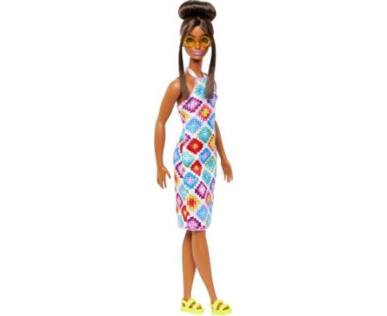 Lalka Barbie Mattel Fashionistas w kolorowej, „szydełkowej” sukience HJT07