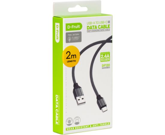 D-Fruit кабель USB-A - USB-C 2 м, серый (DF120)