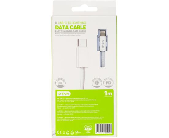 D-Fruit кабель USB-C - Lightning 1 м, белый (DF118)