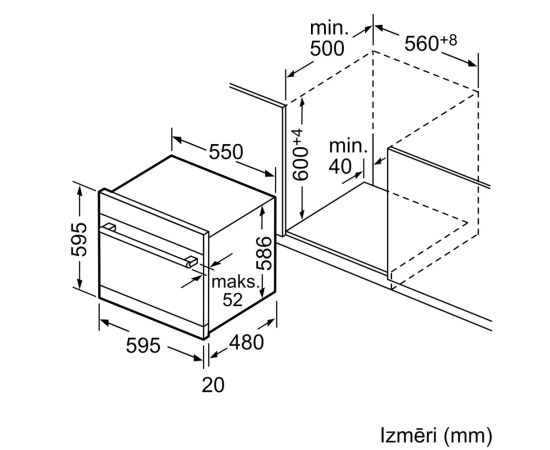 Bosch SCX6ITB00E s6, iebūv. modulāra trauku mašīna 60cm ExtraDry Melna