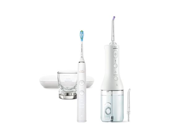 Philips Sonicare Cordless Power Flosser DiamondClean 9000 mutes dobuma irrigators, balts - HX3886/41