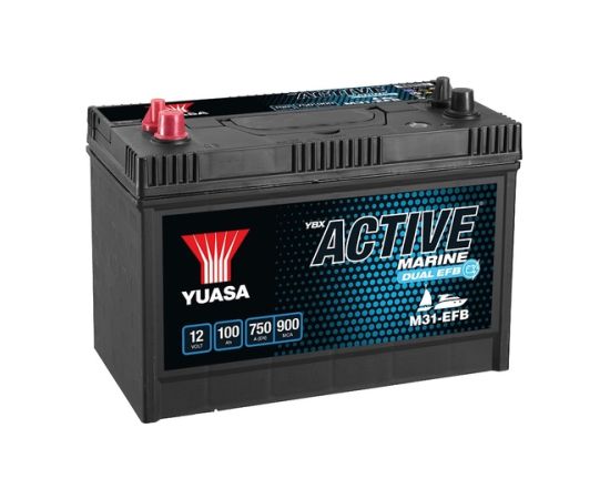 Yuasa AKUMULATORS 100Ah 750A MarineDual EFB YBX ACTIVE 330x173x240 +-