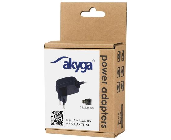 Akyga universālais adapteris AK-TB-34 5.0V | 2.0A 10W 3.5 x 1.35 mm 1.5m