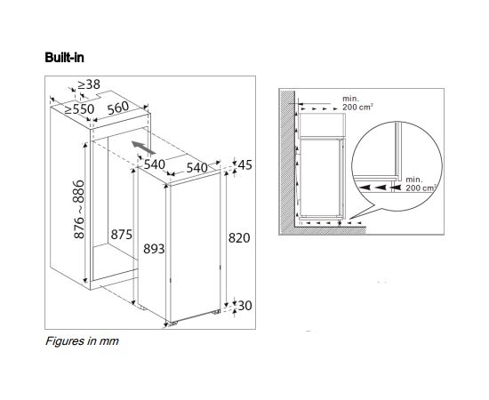 Built-in fridge Bomann VSE7809