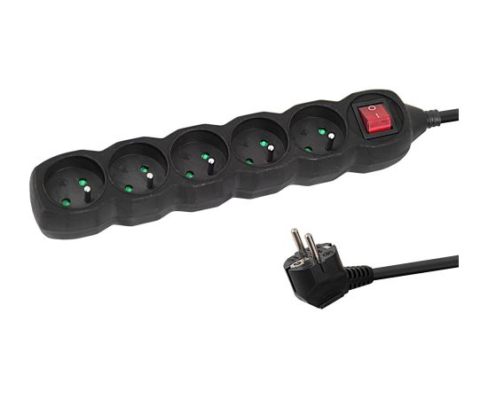 Esperanza ELK215K Power strip 5GN/3M Black