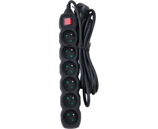 Esperanza ELK218K Power strip 6GN/3M Black