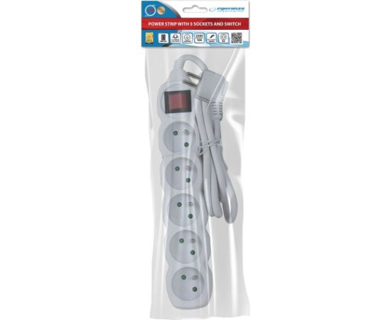 Esperanza ELK214W Power strip 5GN/1.5M White