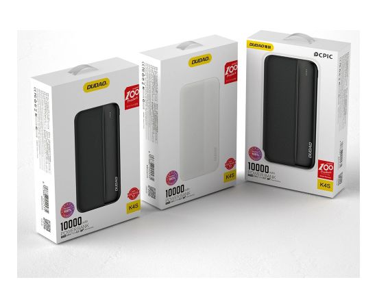 Dudao K4S powerbank 2x USB A tipa 10000mAh 5V | 2A melns