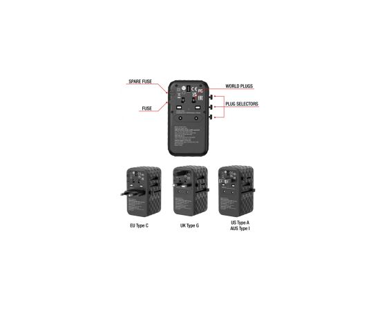 Lādētājs Verbatim Universal Travel Adapter 100W GaN III