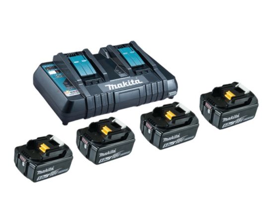 Makita Power Source Kit 18V 5Ah, set (black, 4x battery BL1850B, 1x charger DC18RD)