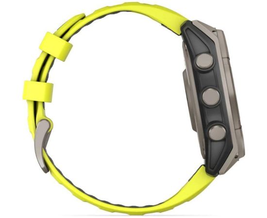 GARMIN Fenix 8 51mm Solar Sapphire Titanium with Amp Yellow/Graphite Silicone Band