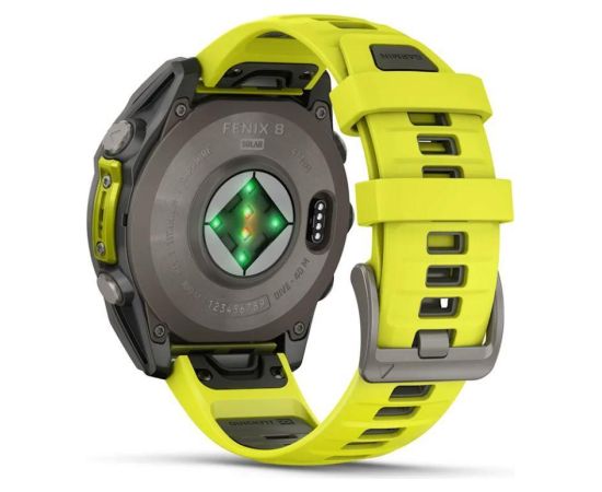 GARMIN Fenix 8 51mm Solar Sapphire Titanium with Amp Yellow/Graphite Silicone Band