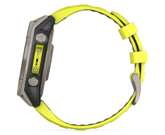 GARMIN Fenix 8 51mm Solar Sapphire Titanium with Amp Yellow/Graphite Silicone Band