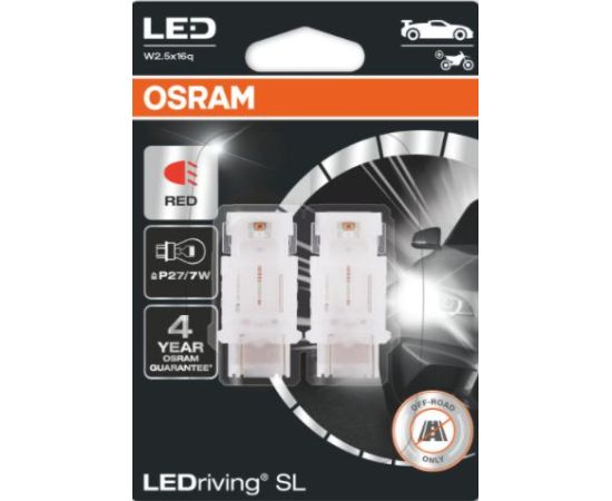 Osram P27/7W-LED AUTOLAMPAS RED 3157DYP-02B 1.7W 2xKOMPLEKTS