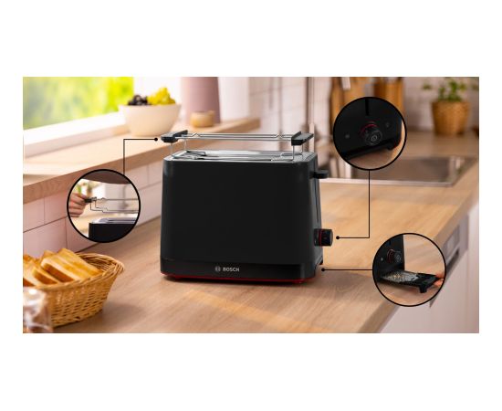 Bosch TAT3M123 toaster 2 slice(s) 950 W Black