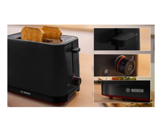 Bosch TAT3M123 toaster 2 slice(s) 950 W Black