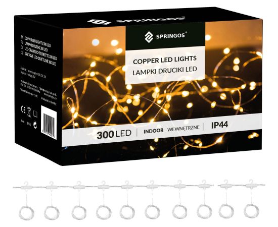 Springos CL4098 Gaismas aizkars 300 LED 3 x 3 m