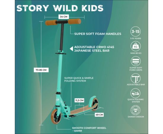 Skrejritenis Story Wild kids 2 (73–85 cm) Mint