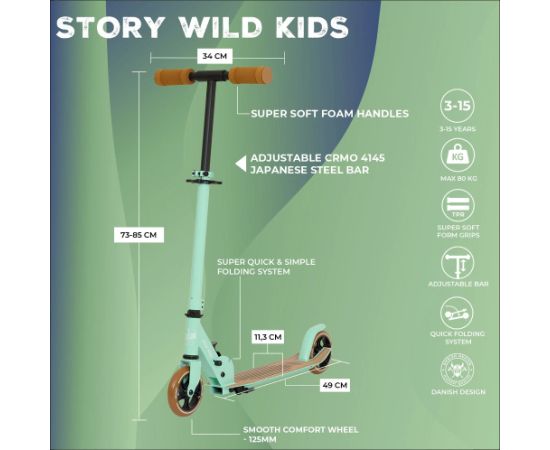 Skrejritenis Story Wild kids 2 (73–85 cm) Green