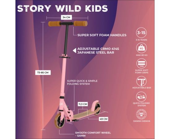 Skrejritenis Story Wild kids 2 (73–85 cm) Pink 2