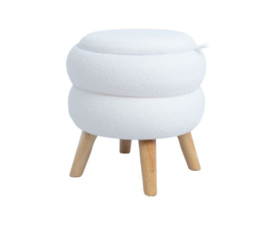 Ottoman/ table HANA D40xH41cm, white, with storage