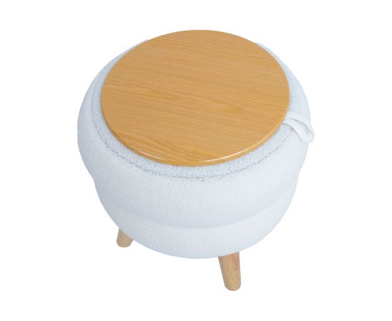 Ottoman/ table HANA D40xH41cm, white, with storage