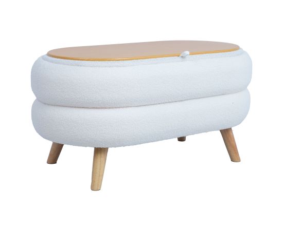 Ottoman/ table HANA 87x48,5xH46cm, white, with storage