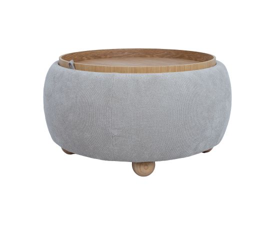 Ottoman/ table HIRO D67xH38cm, beige, with storage