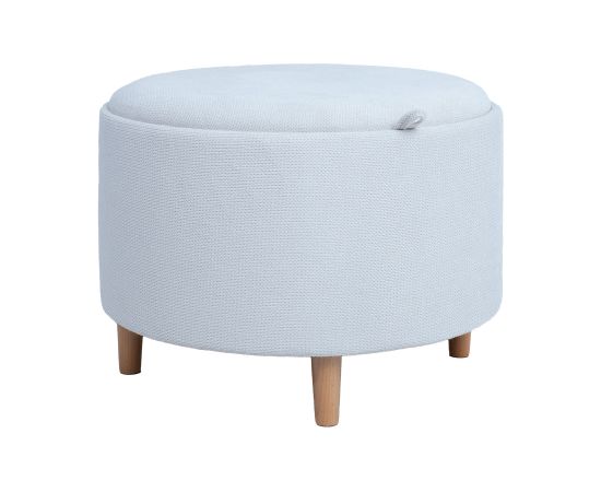 Ottoman/ table HIRO D56xH42,5cm, white, with storage and tray