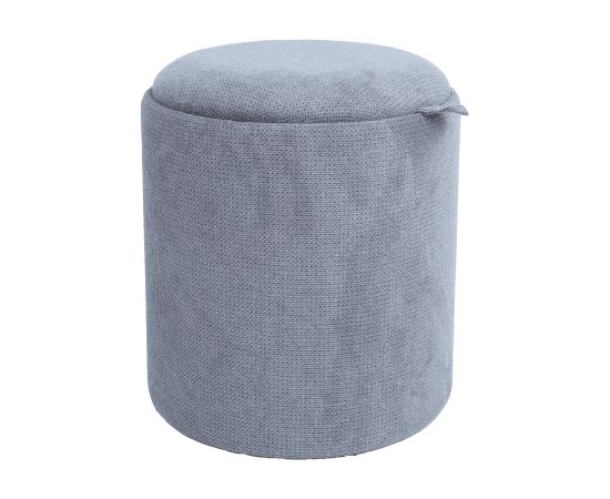 Ottoman/ table HIRO D34,5xH37cm, grey, with storage and tray