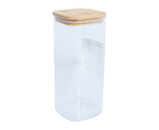 Storage jar JAR 10x10xH23cm 1900ml with bamboo lid, glass