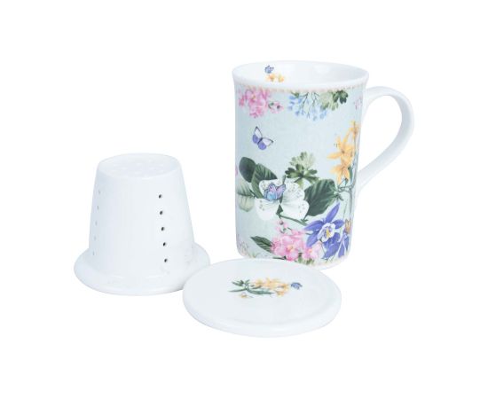 Mug MIA FLORA H10,5cm 300ml with a sieve in a gift box