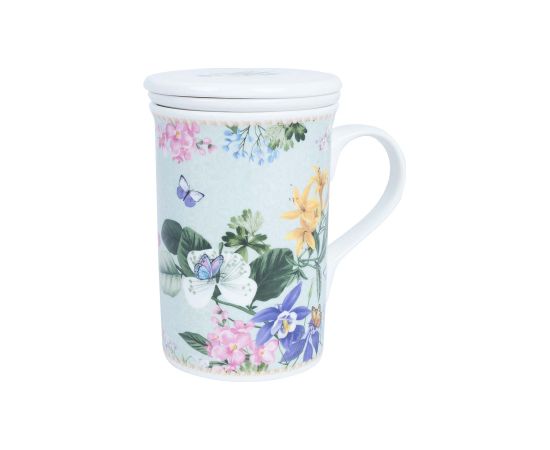 Mug MIA FLORA H10,5cm 300ml with a sieve in a gift box