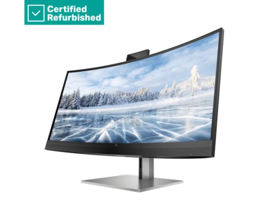 RENEW SILVER HP Z34c G3 Curved Charging Monitor - 34" 3440x1440 WQHD 350-nit 60Hz AG, Curved, IPS, USB-C(100W)/HDMI/DisplayPort, 4x USB-A, speakers, 5MP webcam, RJ-45 LAN, height adjustable/tilt/swivel, 1 years / 30A19AAR#ABB