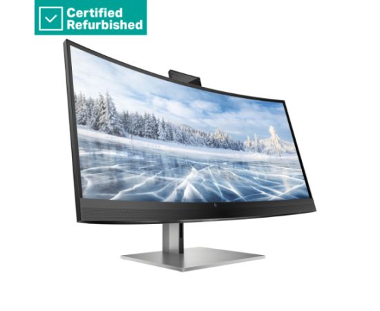 RENEW SILVER HP Z34c G3 Curved Charging Monitor - 34" 3440x1440 WQHD 350-nit 60Hz AG, Curved, IPS, USB-C(100W)/HDMI/DisplayPort, 4x USB-A, speakers, 5MP webcam, RJ-45 LAN, height adjustable/tilt/swivel, 1 years / 30A19AAR#ABB