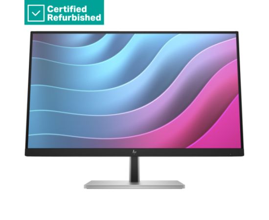 RENEW SILVER HP E24 G5 FHD Monitor - 23.8" 1920x1080 FHD 250-nit 75Hz AG, IPS, HDMI/DisplayPort, 4x USB-A, height adjustable/tilt/swivel/pivot, 1 years / 6N6E9AAR#ABU