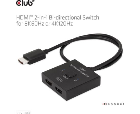 VIDEO SWITCH HDMI 2PORT/CSV-1384 CLUB3D