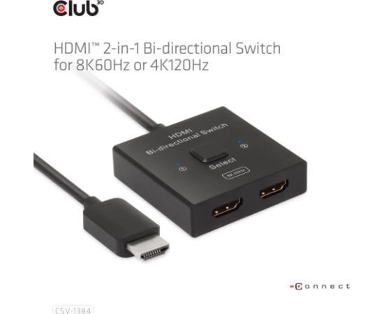 VIDEO SWITCH HDMI 2PORT/CSV-1384 CLUB3D