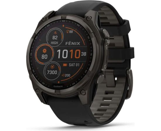 Garmin Fenix 8 47mm Solar Sapphire Black Grey Viedais pulkstenis